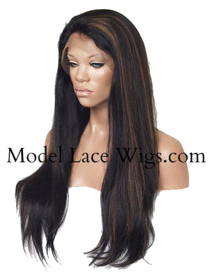 Unavailable Custom Full Lace Wig (Rachel) Item#: 19 • Yaki Texture with Highlights