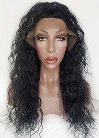 wave lace front wig in half ponytail