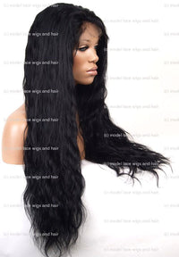Jet Black Wavy Full Lace Wig | Model Lace Wigs and Hair