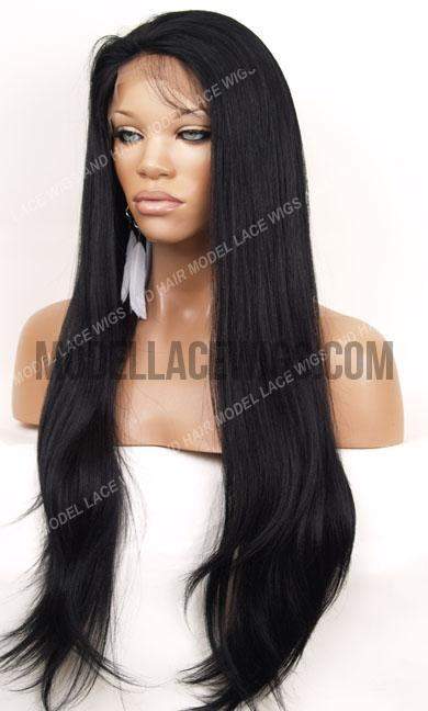 Jet Black Yaki Full Lace Wig | Model Lace Wigs and Hair