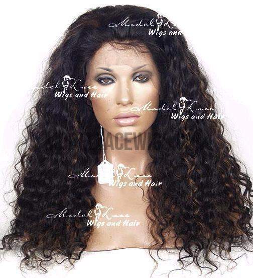 Black Lace Wig with Highlights | Model Lace Wigs and Hair