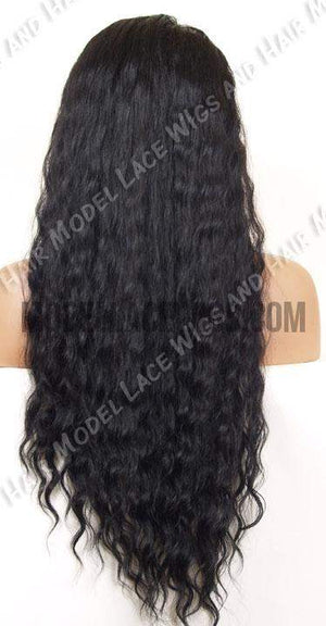 Long Wavy Jet Black Full Lace Wig | Model Lace Wigs and Hair